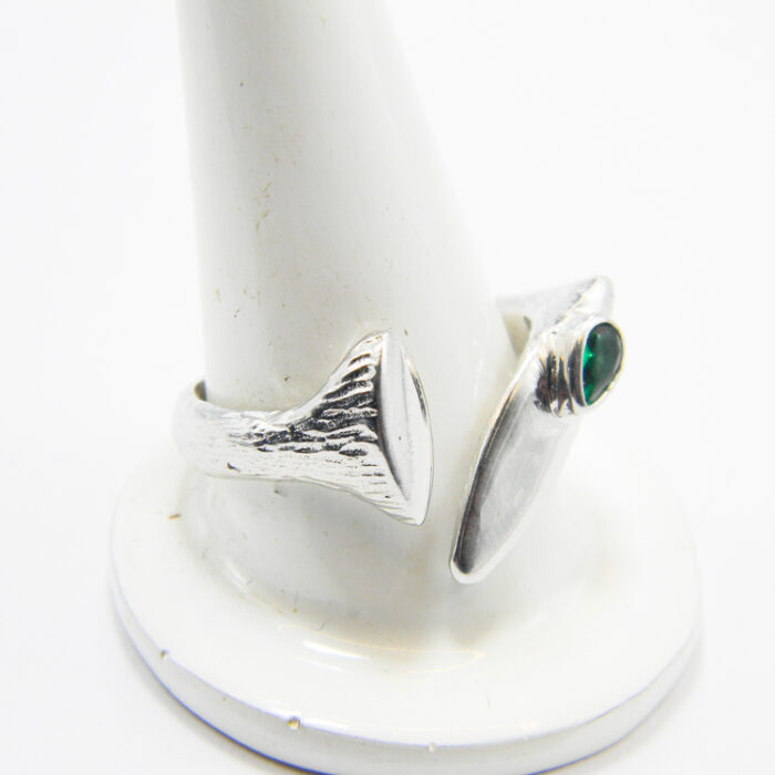 Inel vintage unicat din argint cu smarald - stil Art Deco - Anais - i210F9G-3 - imagine 3