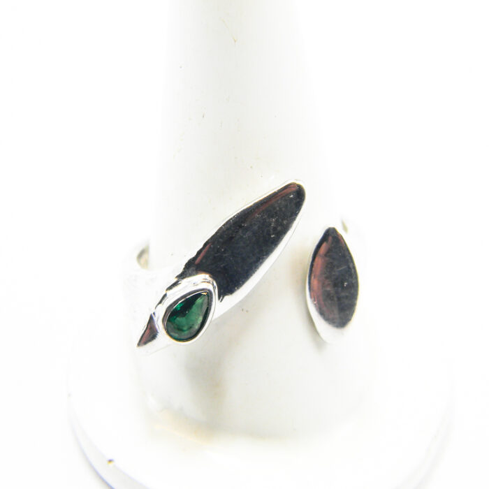 Inel vintage unicat din argint cu smarald - stil Art Deco - Anais - i210F9G-3 - imagine 5