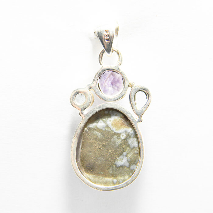 Pandantiv din argint cu ametist roca si acvamarin - Unicat - P229Y12E - imagine 5