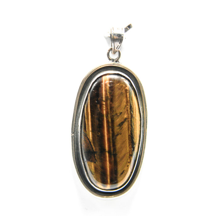 Pandantiv din argint 925 cu ochi de tigru - Unicat - P229Y7E - imagine 2