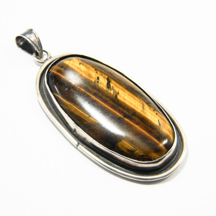 Pandantiv din argint 925 cu ochi de tigru - Unicat - P229Y7E - imagine 3