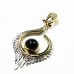 Pandantiv unicat din argint si onix - stil Art Deco - Lola - P135E24E - imagine 3