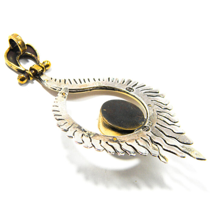 Pandantiv unicat din argint si onix - stil Art Deco - Lola - P135E24E - imagine 4