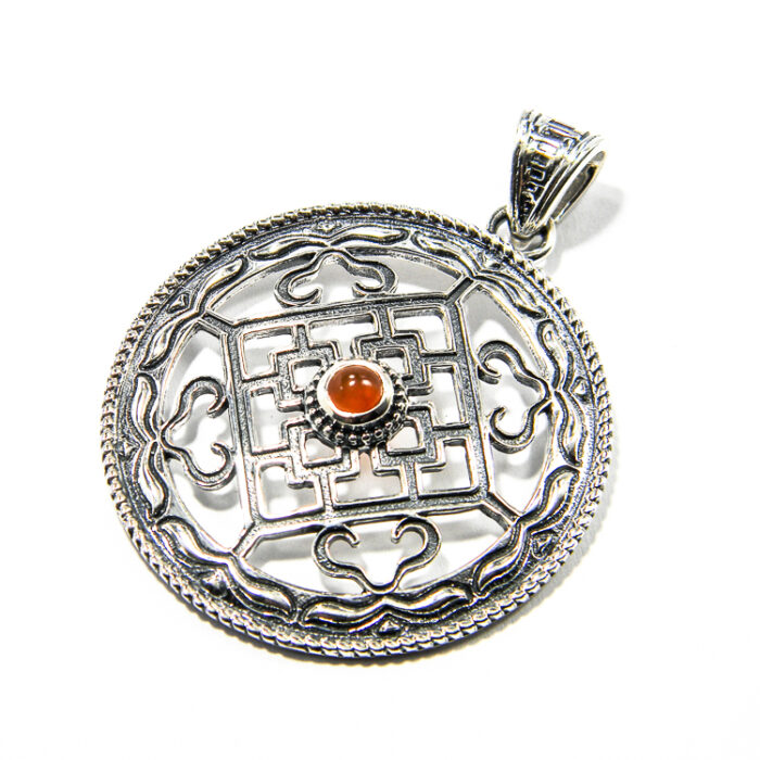 Pandantiv din argint cu carneol - Filigran - P187Y-58 - imagine 3