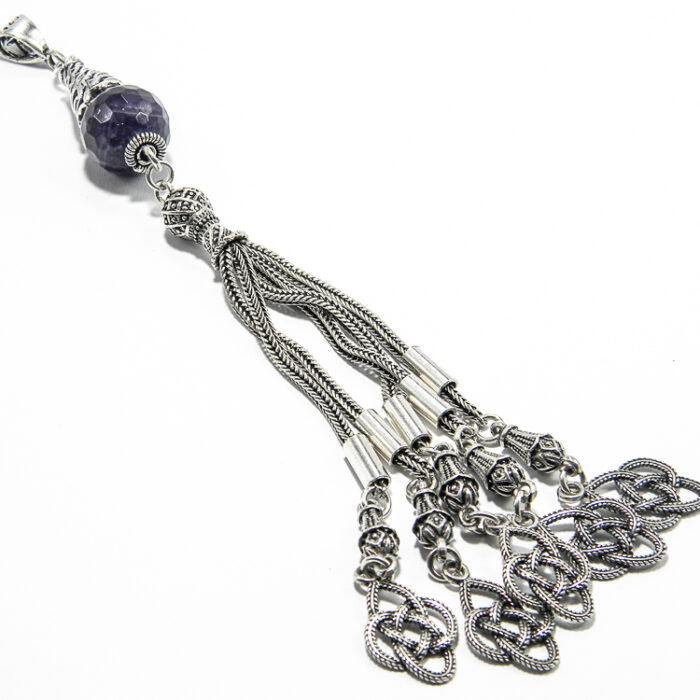 Pandantiv handmade unicat din argint cu ametist - stil oriental - HM0829 - imagine 2