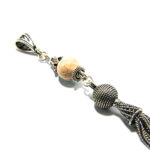 Pandantiv handmade unicat din argint cu amazonit - stil oriental - P100A45BZ - imagine 4