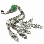 Pandantiv unicat handmade din argint si jad verde - stil oriental - HM0828 - imagine 3