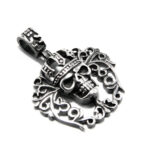Pandantiv barbatesc din argint fara pietre - Cap de mort - P135A41CX - imagine 3