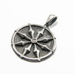 Pandantiv unisex din argint cu pietre zirconiu - Roza vanturilor - P120E67F-1 - imagine 3