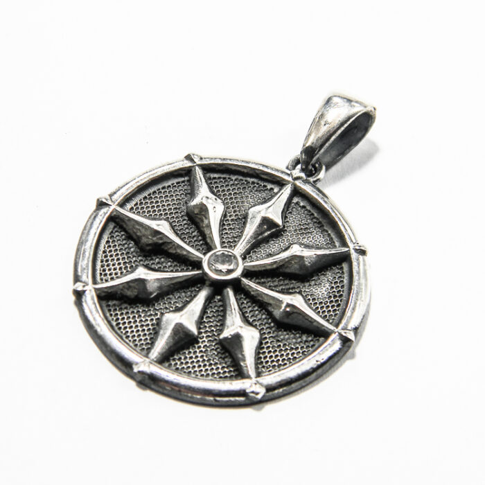 Pandantiv unisex din argint cu pietre zirconiu - Roza vanturilor - P120E67F-1 - imagine 3