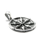 Pandantiv unisex din argint cu pietre zirconiu - Roza vanturilor - P120E67F-1 - imagine 4