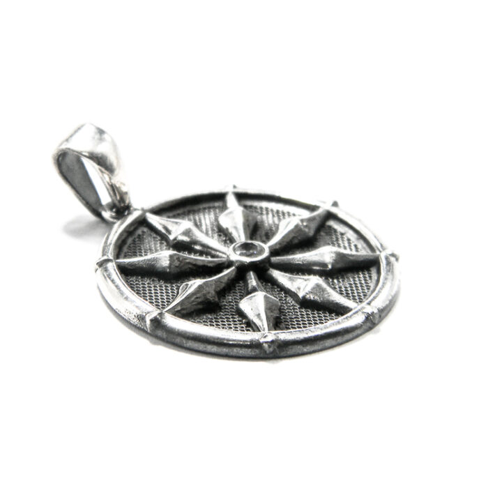 Pandantiv unisex din argint cu pietre zirconiu - Roza vanturilor - P120E67F-1 - imagine 4