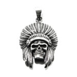 Pandantiv din argint stil vintage - Cap de indian - P137Y-20 - imagine 2