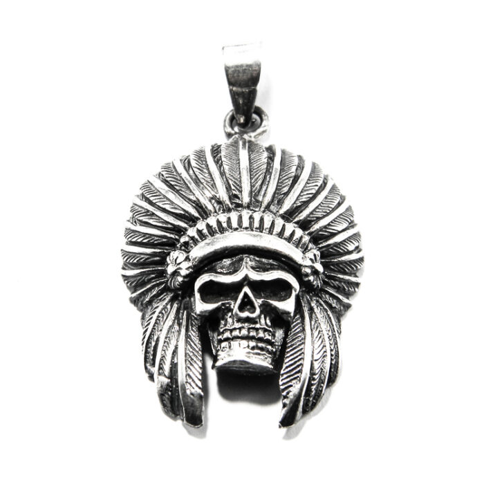 Pandantiv din argint stil vintage - Cap de indian - P137Y-20 - imagine 2