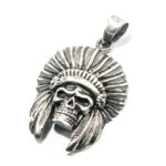 Pandantiv din argint stil vintage - Cap de indian - P137Y-20 - imagine 3