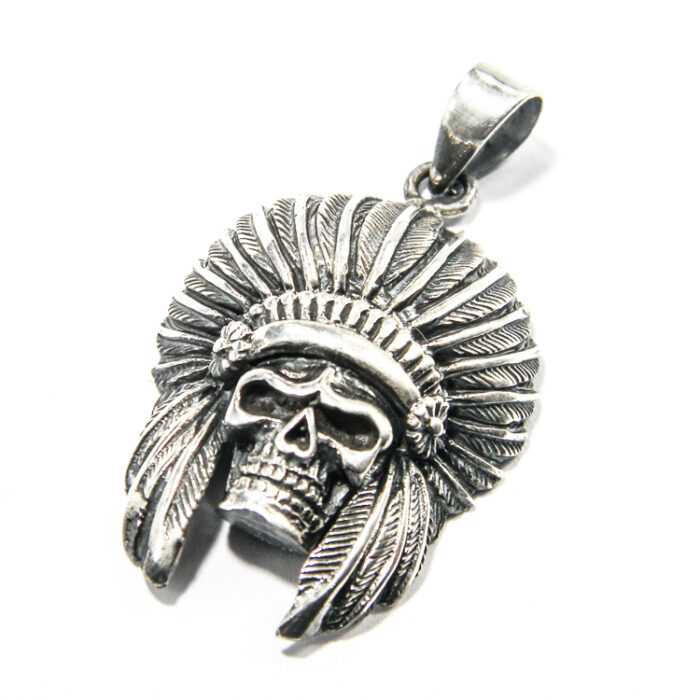 Pandantiv din argint stil vintage - Cap de indian - P137Y-20 - imagine 3