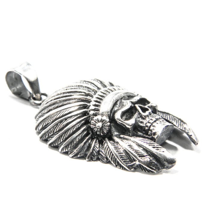 Pandantiv din argint stil vintage - Cap de indian - P137Y-20 - imagine 5