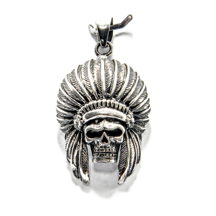 Pandantiv din argint stil vintage - Cap de indian - P137Y-20 - imagine 4