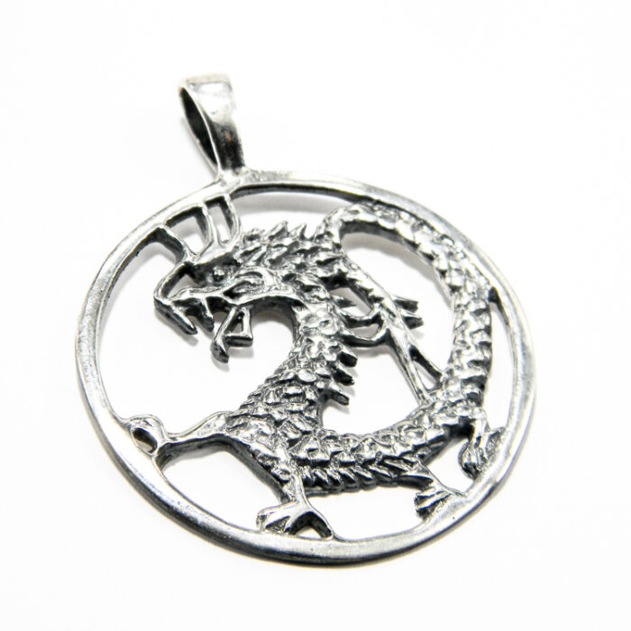 Pandantiv din argint fara pietre - Dragon - P150A48F - imagine 3