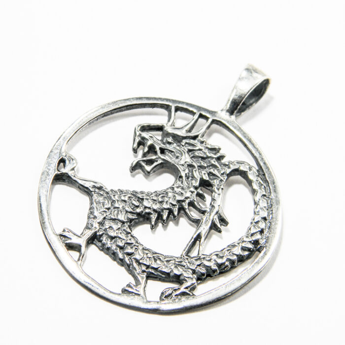 Pandantiv din argint fara pietre - Dragon - P150A48F - imagine 2