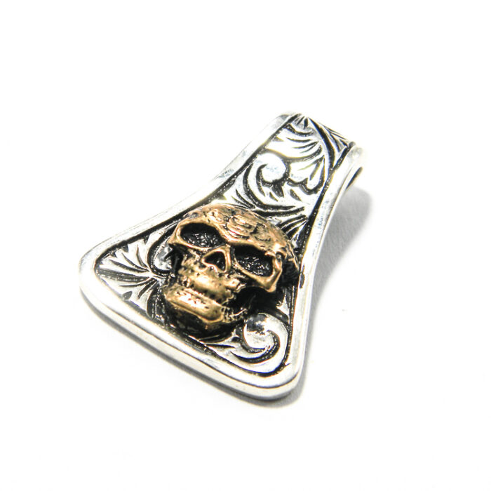 Pandantiv din argint fara pietre - stil oriental - Craniu - P135E23E - imagine 2