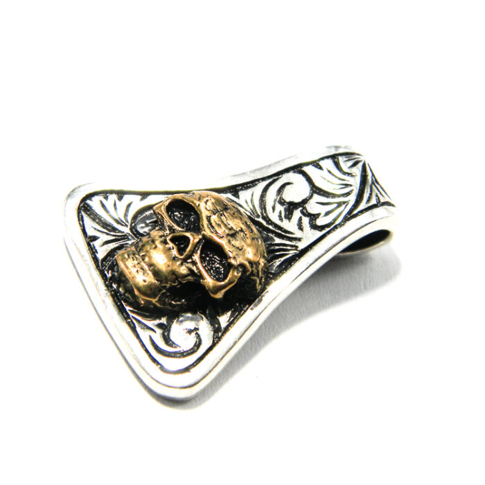 Pandantiv din argint fara pietre - stil oriental - Craniu - P135E23E - imagine 4