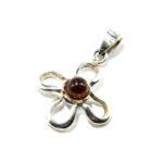 Pandantiv cruciulita din argint cu chihlimbar rosu - stil fashion - P120Y47DX - imagine 2