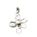 Pandantiv cruciulita din argint cu chihlimbar rosu - stil fashion - P120Y47DX - imagine 4