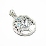 Pandantiv Copacul vietii din argint si cristale - stil fashion - P155A3E-2 - imagine 5
