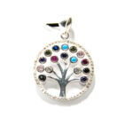 Pandantiv Copacul vietii din argint si cristale - stil fashion - P155A3E-2 - imagine 3