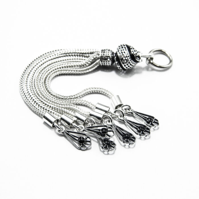 Pandantiv vintage handmade din argint cu onix - stil oriental - Unicat - P145AK31G - imagine 3