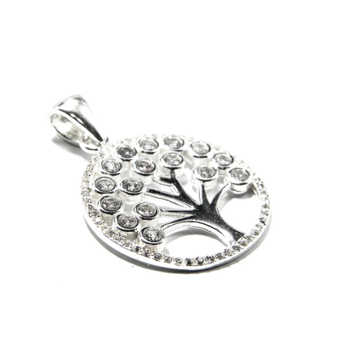 Pandantiv din argint cu pietre zirconiu - Copacul vietii - P145A1C - imagine 4