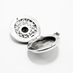 Pandantiv Medalion din argint cu onix - stil vintage - P212Y115G-2 - imagine 5