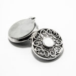 Pandantiv Medalion din argint cu sidef - stil vintage - P212Y115G-1 - imagine 4