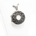 Pandantiv Medalion din argint cu sidef - stil vintage - P212Y115G-1 - imagine 3