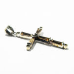 Cruciulita vintage din argint cu topaz galben - model celtic - P190A78G-1 - imagine 5