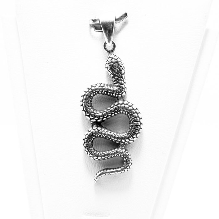 Pandantiv unisex din argint patinat - Sarpe - P150A69G - imagine 5