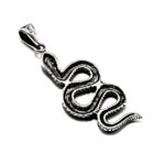 Pandantiv unisex din argint patinat - Sarpe - P150A69G - imagine 4