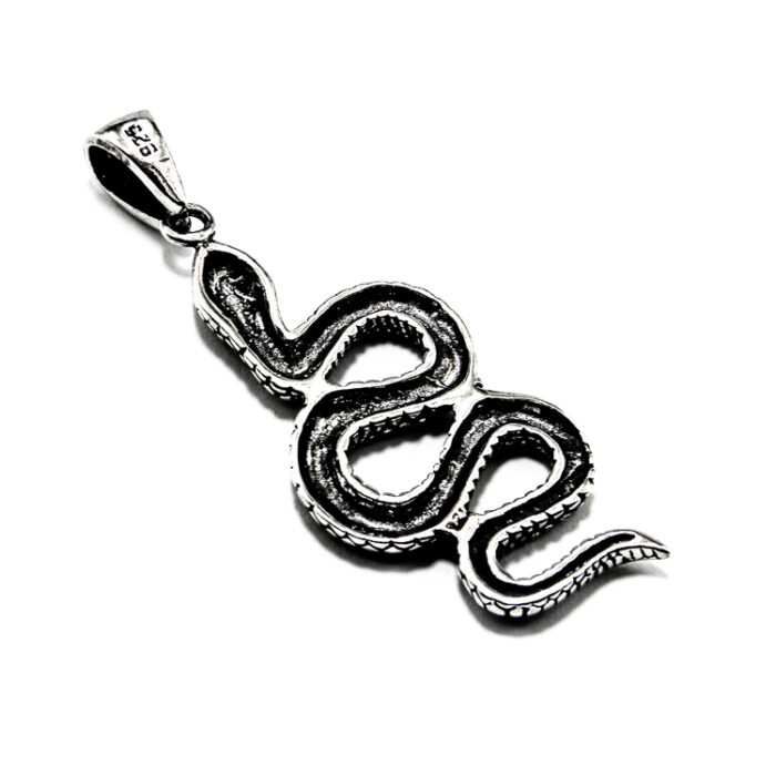 Pandantiv unisex din argint patinat - Sarpe - P150A69G - imagine 4