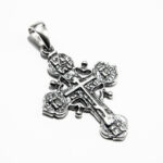 Cruciulita vintage din argint patinat - Cruce slava - P150A72G - imagine 3