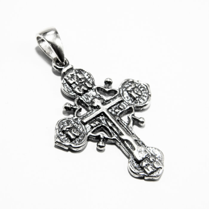 Cruciulita vintage din argint patinat - Cruce slava - P150A72G - imagine 3