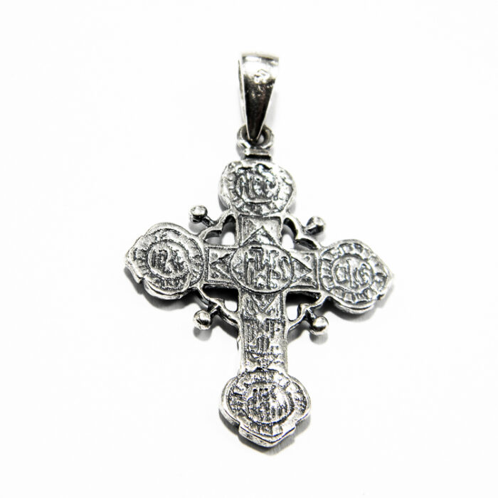 Cruciulita vintage din argint patinat - Cruce slava - P150A72G - imagine 2