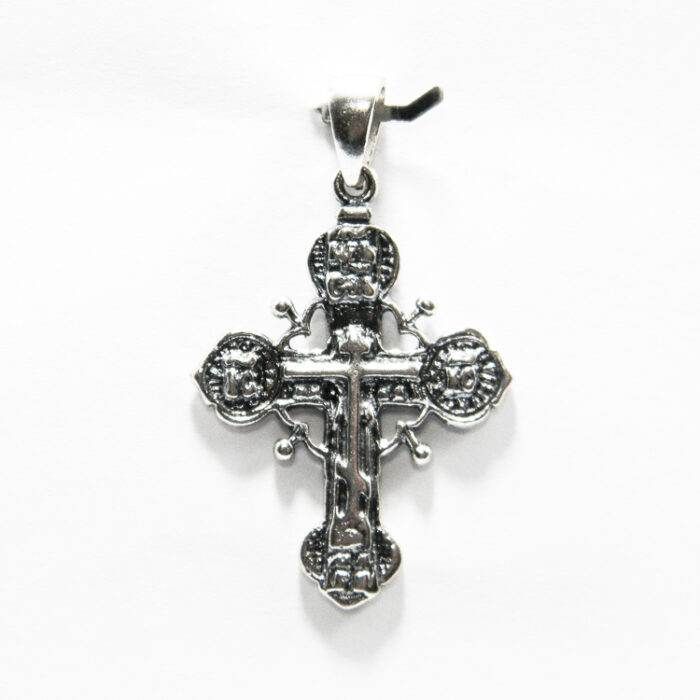 Cruciulita vintage din argint patinat - Cruce slava - P150A72G - imagine 4