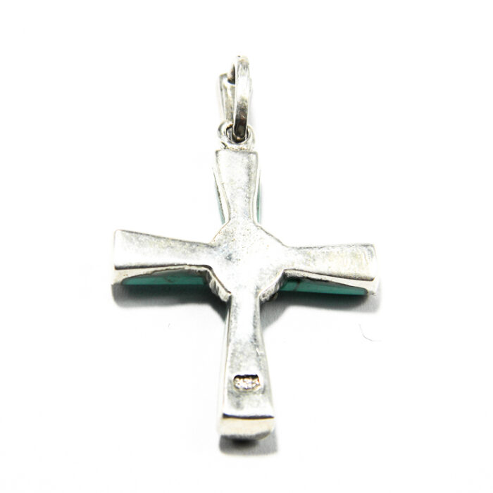 Pandantiv cruciulita din argint cu email albastru - Cruce celtica - P207Y131G-2 - imagine 5