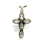 Cruciulita vintage din argint cu acvamarin - Unicat - P240Y101G-2 - imagine 3