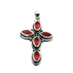 Cruciulita vintage din argint cu carneol - Unicat - P240Y101G-3 - imagine 3