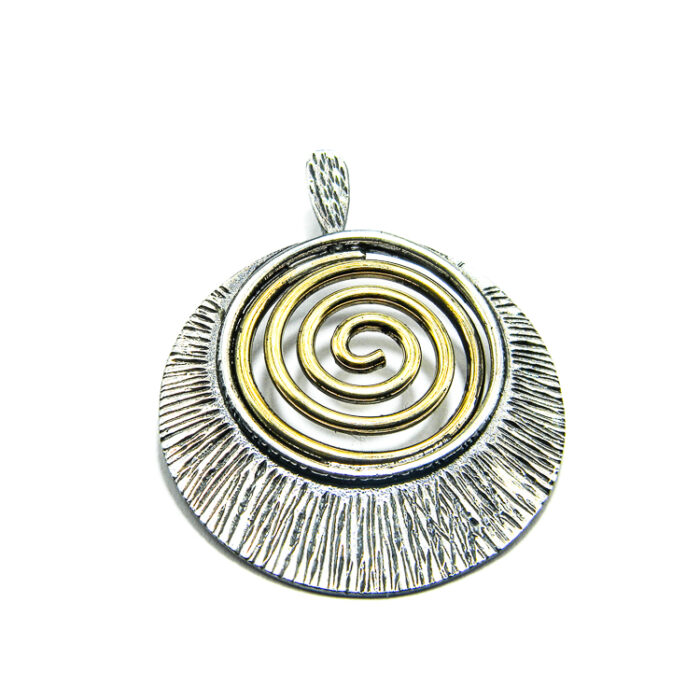 Pandantiv vintage din argint cu bronz - Spirala - P125E61G - imagine 4