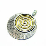 Pandantiv vintage din argint cu bronz - Spirala - P125E61G - imagine 3