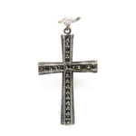 Cruciulita mare din argint 925 cu marcasite - P190A88G - imagine 5