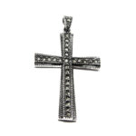 Cruciulita mare din argint 925 cu marcasite - P190A88G - imagine 2